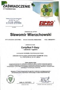 Certyfikat ELPRO Sławomir Wierzchowski