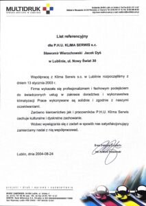 Referencje Multidruk Sławomir Wierzchowski